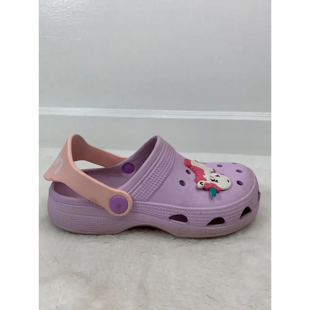 Unicorn-Themed Girls Clogs With Adjustable Strap Size 5.5